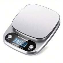 Kitchen Scale, 4 Units (G/Oz/Lb), LCD, 2xAAA, Precise, For Baking/Cooking, Essential Accessory. - Silver - View 7