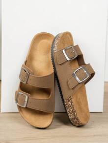 Plus Size Women's Comfortable Retro Open Toe Sandals - Adjustable Strap, Casual Walking Shoes - Suitable For Indoor And Outdoor Use, Unisex Flat Sandals, Plus Size Sandals - Brown - View 5