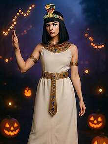 1 Set Egyptian Costume Accessories, Gold Egyptian Queen Headdress, Metal Snake Bracelet, Spiral Bracelet, Snake Bracelet, Female Role-Play Jewelry, Metal Material, Suitable For Party, Wedding, Daily Life, Work, Vacation, Etc.