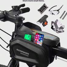 1PC Mountain Bike Road Bike Riding Double-Sided Bag Hard Shell Waterproof Large Capacity Storage Phone Touch Screen Bike Front Beam Bag - Multicolor - View 5