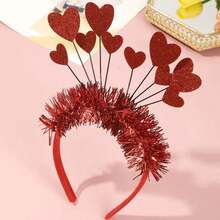 Heart-Shaped Headband, Glitter Headband For Valentine's Day, Party & Concert Headband, Adult Coil Heart-Shaped Headband, Valentine's Day Gift - Multicolor - View 11