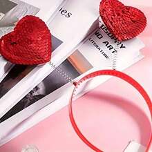 Heart-Shaped Headband, Glitter Headband For Valentine's Day, Party & Concert Headband, Adult Coil Heart-Shaped Headband, Valentine's Day Gift - Multicolor - View 3