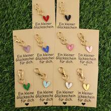 10pcs Lovely Heart Shaped Keychain Set, Valentine's Day Gift, Anniversary Gift, Comes With 3 Different Greeting Cards, Party Favor, Holiday Bulk Gift, Appreciation Gift, Student Classroom Reward - Multicolor - View 10