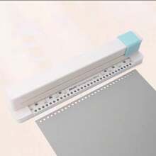 30-Hole Manual Punch - Adjustable Hole Spacing, Suitable For Loose-Leaf Notebooks, Planners, Punching A4/B5/A5/B6/A6/B7/A7 Sizes, Multi-Size Office Paper Punch, ABS + Metal Material, Durable - White - View 1