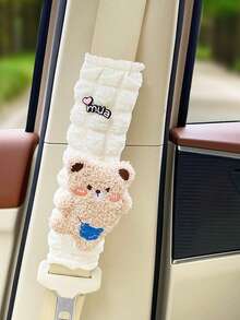2pcs Car Seat Belt Covers, Cute Plush Doll Seat Belt Shoulder Pads, Soft Extended Couple Decorative Accessories, High-End Car Interior Protective Clothing - A - View 10