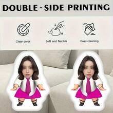 A Personalized Custom Pillow, A Customized Photo Pillow As A Gift, And A Couple Pillow With The Groom's Image Printed On It. - Red Skirt - View 5