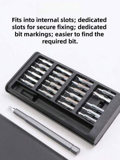 25件套精密螺丝刀套装，多功能维修工具，适用于拆卸手机和平板电脑，不可充电 - 包含多种螺丝刀头