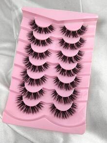 7 Pairs Clear Band Natural Look False Eyelashes Volume Makeup Eyelashes Crossed Fluffy Faux Mink Lashes Wispy Reusable Fake Eyelashes For Daily Party Wear - Criss Cross lashes - View 6