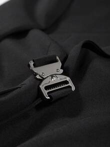 男士修身时尚侧扣黑色西装外套+裤子两件套，适合婚礼/派对等正式场合穿着 - 黑色 - 查看 8