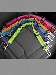 Retractable Dog Car Safety Leash, Pet Cat Dog Car Travel Harness Leash, Pet Car Seat Belt, Retractable Dog Safety Leash, Pet Leash, Cute Floral Pet Car Safety Belt, Nylon Adjustable Car Seat Harness Leash - Multicolor - View 5