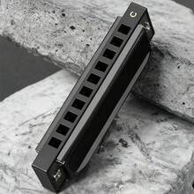 Selinger Blues Harmonica, 10 Hole Full Scale C Key Harmonica, Beginner Metal Gift - Black - View 4
