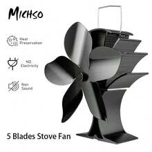 MICHSO Heat Powered Stove Fan, Silent Dual Blade Wood Stove Fan, Suitable For Fireplace, Home Heating Air Circulation In Winter - Multicolor - View 4