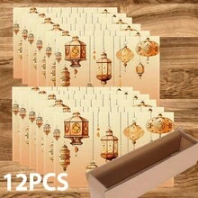 1/4/6 Pcs Set, Ramadan Placemats, Linen Dining Table Mats With Traditional Lantern Pattern, Washable Printed Tablecloths, Surface Protective Pads, Ideal Decor For Holiday Kitchen And Family Gatherings - Multicolor - View 11