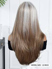 Tóc giả dài xoăn tự nhiên nhiều lớp có mái dành cho nữ, tóc giả tổng hợp cho nữ, tóc giả tổng hợp cho bé gái, dùng hàng ngày, dự tiệc, cosplay, quà tặng cho bạn gái, trang phục dự tiệc hàng ngày. - Ombre - Xem 5