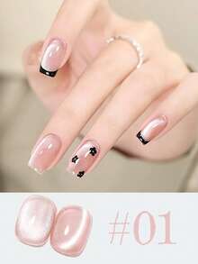 MISS SHAKA 10毫升冰透明粉色玻璃珠猫眼凝胶指甲油，裸粉色瓷白色闪粉，沙龙专供，美白，多用途，热门美甲DIY用品 - 彩色 - 查看 19