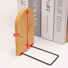 1/2pcs Removable Wooden Bookends, Non-Slip And Durable, Suitable For Bookshelves, Can Be Used To Hold Books And CDs - Multicolor - View 5