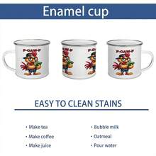 1个趣味公鸡和“F-CAW-F”图案马克杯 - 12.5盎司不锈钢杯，公鸡设计，咖啡杯，适合教师、文学爱好者、毕业典礼、万圣节等场合 - 白色 - 查看 6