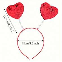 Heart-Shaped Headband, Glitter Headband For Valentine's Day, Party & Concert Headband, Adult Coil Heart-Shaped Headband, Valentine's Day Gift - Multicolor - View 12