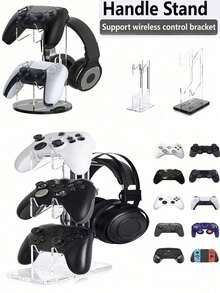 1pc Universal Acrylic Detachable Hanging Rack, Transparent Display Stand Compatible With Switch Game Controller, Gaming Headphones - Multicolor - View 1