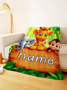 1 件个性化毯子，森林动物图案设计 - 轻盈法兰绒床上用品，适用于沙发、床、旅行、露营、客厅、办公室和椅子 - 采用柔软保暖的数码印花法兰绒面料制成。