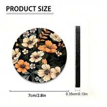 1/2PCS Floral Car Coasters, Suitable For Home Dining Tables, Water Cups, And As Decorations And Gifts For Holidays And Celebrations.,Car Acessesories,Car Decor - A - Xem 4