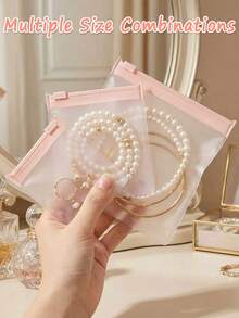 4 Sizes Transparent EVA Jewelry Storage Bag, Resealable Zipper Pouch, Travel Jewelry Organizer, Suitable For Rings, Earrings, Bracelets, Necklaces, Travel Essentials, Cruise, Dorm, Beach Vacation, Summer Holiday, Back To School Supplies