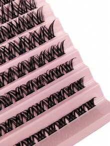 120 Pcs C Curl Individual Lashes Natural Look False Eyelashes 8-16mm Mixed Length Soft Fluffy Wispy Faux Mink Lashes Makeup Extensions Lashes DIY At Home Lash Clusters Eye Lash Clusters,Individual Eyelashes,Lashes,Fake Lashes - C - View 7