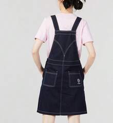 Skechers Women's Comfortable Casual Woven Suspender Skirt - Dark Denim Blue - View 3