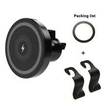 15W MagSafe车载磁吸无线充电器，兼容 17/16/15/14/13/12/11/Pro/Max/-S23-S24，Qi认证，双用途出风口支架，可快速无线充电，车载充电器出风口支架导航底座无线充电站，兼容苹果/安卓设备 - 彩色 - 查看 13