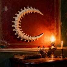 Gothic Anatomical Wall Decor, Featuring Spine & Moon Art, Inspired By Dark Academia Style, Suitable For Bedroom And Living Room As Sculptural Decoration - White - View 7