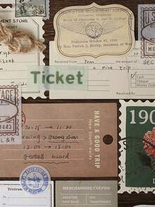 30 szt./opakowanie, estetyczny materiał w stylu vintage, suszone kwiaty w losowych kolorach i akcesoria z juty, kreatywne naklejki do scrapbookingu do pamiętnika, koperty, kubka, pudełka na prezent, idealne na Walentynki i Dzień Matki - Wielokolorowe - Zobacz 5