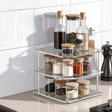 Acrylic Kitchen Cabinet Space-Saving Dish Rack, 3-Tier Plate Organizer, Dining Tableware Holder, Bathroom Storage Small Shelf - Clear - View 4