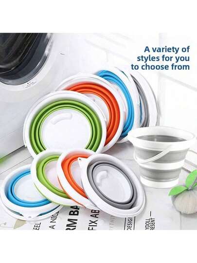 1pc Collapsible Bucket - Portable Car Wash Bucket | Outdoor Camping Fishing Travel Bucket | Easy Storage Multipurpose Household Water Bucket | Uncovered Cleaning Supplies For Car/Kitchen/Bedroom/Living Room/Outdoor/Travel | Holiday Gift | 2026 New Foldable Water Container, Household Storage Essential