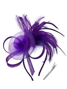 1pc Women Floral Headpiece, With Headband & Hair Clips, Suitable For Ladies & Girls To Wear At Tea Parties,Summer,Beach,Hat,Holiday,Travel - A - View 9