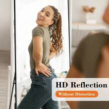 Sleek 65"X24" Full-Length Mirror With Durable Aluminum Alloy Frame, Stable Standing Design Perfect For Bedroom, Black - 長方形黑色 - 查看 6
