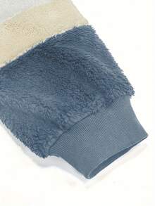 Women's Autumn And Winter Warm Loose Thickened Plush Zip-Up Top, Multi-Color Spliced Imitation Lamb Wool Hooded Coat,Color Block Striped Plush Warm Hooded Coat,Women Casual Fluffy Fleece Zip Up Winter Jacket, Patchwork Fuzzy Warm Hooded Outerwear,Soft Plush Color Block Hooded Winter Coat,Cozy Thick Fleece Striped Warm Jacket,Winter Warm Fluffy Color Block Zip Up Coat, - 藍色 - 查看 6