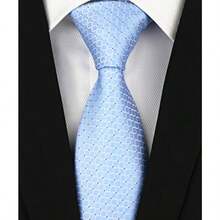 Men Ties - 天藍色微格紋 - 查看 2