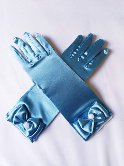 Layered Bow Tie Ice Skating Performance Holiday Ball Party Gloves