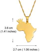 1pc Africa Map & Country Name Pendant Necklace, Suitable For Women And Men, Africa Map Jewelry, Nigeria, Ghana - Multicolor - View 44