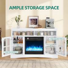 BALCONERA TV Cabinet With 50" Electric Fireplace – Adjustable Flames, Overheat Protection & Remote Control - View 7