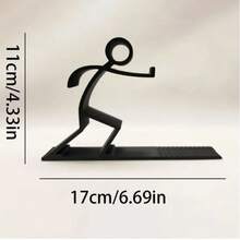 1pc Creative And Easy Stick Figure Bookend Stick Man Creative Gift For Boy PLA Material - Black - View 7