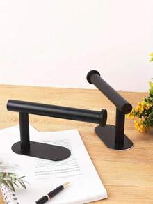 1pc No Drill Bathroom Toilet Paper Holder, Wall Mounted Tissue Paper Towel Rack, Bathroom Storage Shelf, Kitchen Paper Towel Holder - Multicolor - View 7