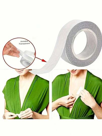 1 Roll 5M Double-Sided Adhesive Tape - Waterproof Transparent, For Fixing Clothing And Protecting Privacy, Unisex