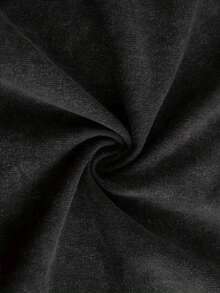 Yuega Tshrit 1pcMen'S 230g Heavyweight Washable Batik T-Shirt With Quirky Doll Face & Mugshot Graphic Print - Retro Vintage Loose Fit Round Neck Casual Tee For Halloween Costumes, Themed Parties & Casual Attire - All-Season Comfort, Ideal Gift For MenSummer Clothing Tops - 黑色 - 查看 3