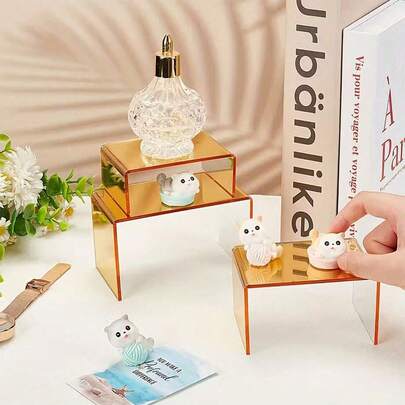 Gold Acrylic Display Tube Rack Jewelry Stand For Stacking Jewelry Snacks Figurines Small Items Sturdy