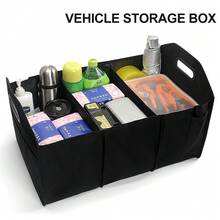 Túi đựng đồ trong cốp xe ô tô 3 lớp, gấp gọn, chống thấm nước, có tay cầm gia cố, thích hợp để đựng phụ kiện xe hơi, dụng cụ, đồ dùng linh tinh và quần áo, đồ dùng sắp xếp đồ đạc, vật dụng cần thiết khi đi du lịch. - màu đen - Xem 3