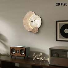 1个2D纹理星球木质静音挂钟，超静音石英机芯，无滴答声，适合装饰客厅、卧室、办公室、厨房和咖啡厅，是送给亲朋好友的完美装饰礼物，也适用于房间装饰、卧室装饰、宿舍装饰、返校装饰、开学惊喜、家居装饰和学习用品。