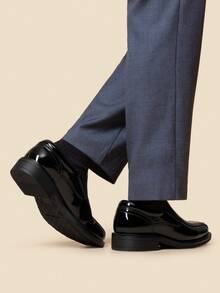 Boy's Dress Shoes Slip-On Loafer Wedding Shoes Versatile Lightweight Casual Flat Shoes For Children, Suitable For Everyday Wear In All Seasons - 黑色亮皮 - 查看 6