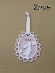 LICVIC Custom Easter Eggs Ornaments-With Rabbit Pattern, Personalized Easter Basket Stuffers, Customized Name Easter Decorations, Customizable Easter Tree Decorations, Easter Gifts, Party Decor, Room Decor, Living Room, Couples, Family, Friend, Kids Gift - Style a - View 19