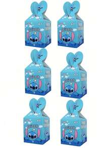 DOBBLE 6/12pcs Lilo & Stitch Cartoon Character Stitch Pattern Party Gift Bags, Paper Bags For Cookies, Candies, Stitch Themed Birthday Party, Holiday Supplies, Gift Boxes Suitable For Various Theme Parties - Multicolor - View 7